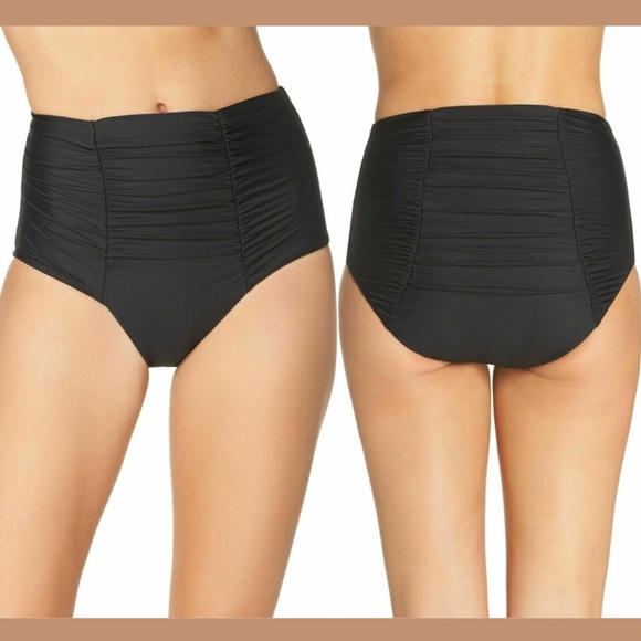 NEW $58 Becca‎ Color Code High Waist Bikini Bottoms in Black [ Small ] - Picture 1 of 10